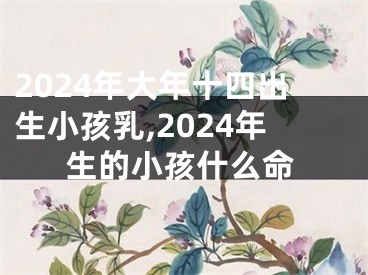 2024年大年十四出生小孩乳,2024年生的小孩什么命