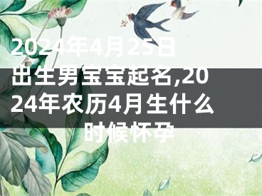 2024年4月25日出生男宝宝起名,2024年农历4月生什么时候怀孕