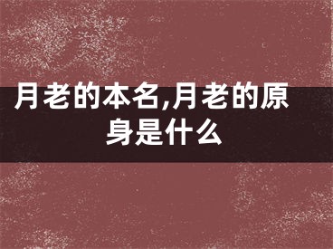 月老的本名,月老的原身是什么