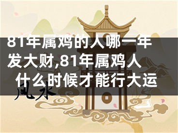 81年属鸡的人哪一年发大财,81年属鸡人什么时候才能行大运