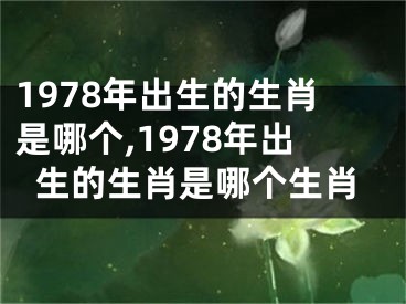 1978年出生的生肖是哪个,1978年出生的生肖是哪个生肖