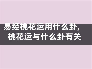 易经桃花运用什么卦,桃花运与什么卦有关