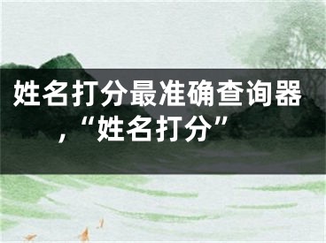 姓名打分最准确查询器,“姓名打分”