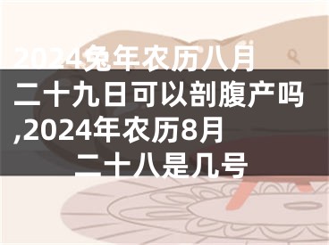 2024兔年农历八月二十九日可以剖腹产吗,2024年农历8月二十八是几号