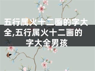 五行属火十二画的字大全,五行属火十二画的字大全男孩