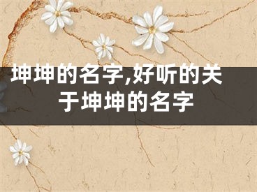 坤坤的名字,好听的关于坤坤的名字