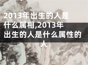 2013年出生的人是什么属相,2013年出生的人是什么属性的人