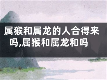 属猴和属龙的人合得来吗,属猴和属龙和吗
