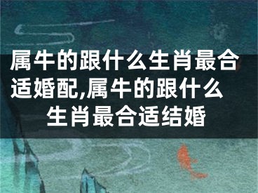 属牛的跟什么生肖最合适婚配,属牛的跟什么生肖最合适结婚
