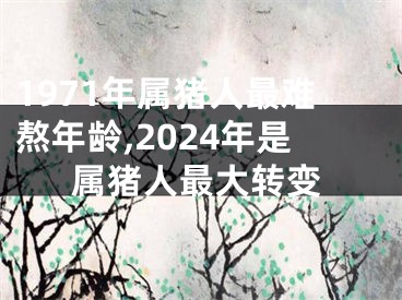 1971年属猪人最难熬年龄,2024年是属猪人最大转变
