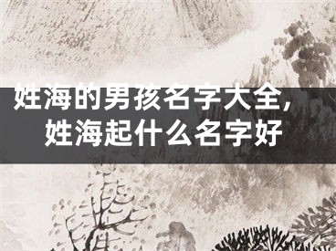 姓海的男孩名字大全,姓海起什么名字好