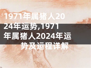 1971年属猪人2024年运势,1971年属猪人2024年运势及运程详解