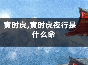 寅时虎,寅时虎夜行是什么命