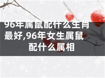 96年属鼠配什么生肖最好,96年女生属鼠配什么属相
