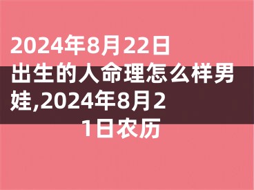 2024年8月22日出生的人命理怎么样男娃,2024年8月21日农历