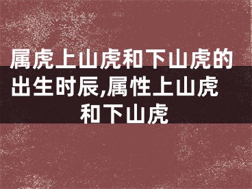 属虎上山虎和下山虎的出生时辰,属性上山虎和下山虎