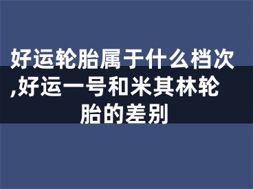 好运轮胎属于什么档次,好运一号和米其林轮胎的差别