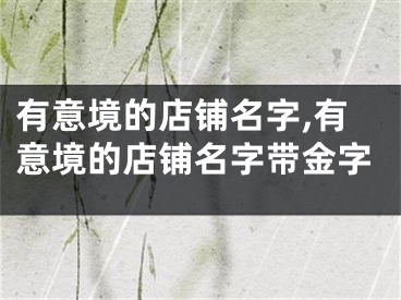 有意境的店铺名字,有意境的店铺名字带金字
