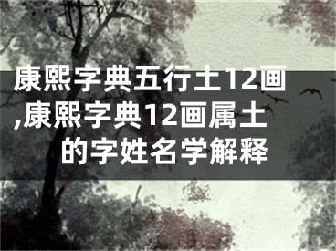 康熙字典五行土12画,康熙字典12画属土的字姓名学解释