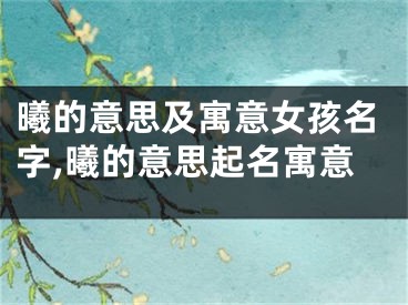 曦的意思及寓意女孩名字,曦的意思起名寓意