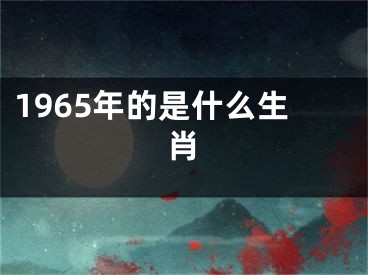1965年的是什么生肖