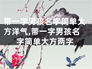 带一字男孩名字简单大方洋气,带一字男孩名字简单大方两字
