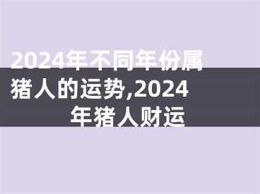 2024年不同年份属猪人的运势,2024年猪人财运