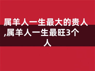 属羊人一生最大的贵人,属羊人一生最旺3个人