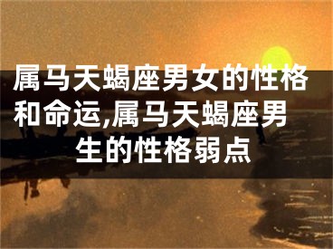 属马天蝎座男女的性格和命运,属马天蝎座男生的性格弱点