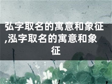 弘字取名的寓意和象征,泓字取名的寓意和象征