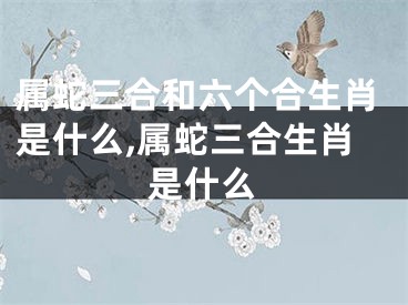 属蛇三合和六个合生肖是什么,属蛇三合生肖是什么