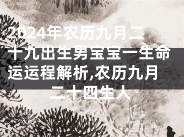 2024年农历九月二十九出生男宝宝一生命运运程解析,农历九月二十四生人