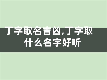 丁字取名吉凶,丁字取什么名字好听