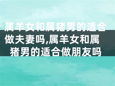 属羊女和属猪男的适合做夫妻吗,属羊女和属猪男的适合做朋友吗
