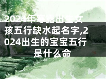 2024年寒露出生女孩五行缺水起名字,2024出生的宝宝五行是什么命