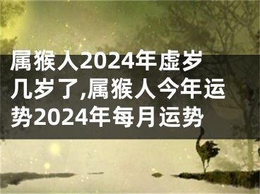 属猴人2024年虚岁几岁了,属猴人今年运势2024年每月运势