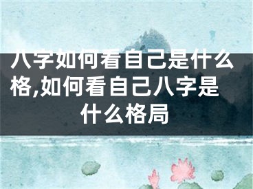 八字如何看自己是什么格,如何看自己八字是什么格局