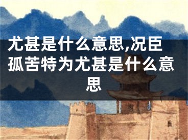 尤甚是什么意思,况臣孤苦特为尤甚是什么意思