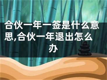 合伙一年一签是什么意思,合伙一年退出怎么办