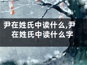 尹在姓氏中读什么,尹在姓氏中读什么字