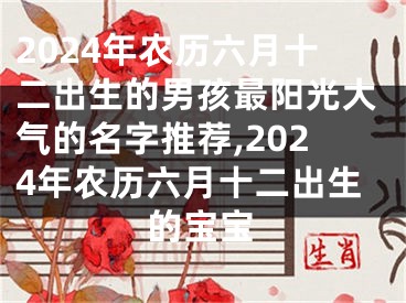 2024年农历六月十二出生的男孩最阳光大气的名字推荐,2024年农历六月十二出生的宝宝