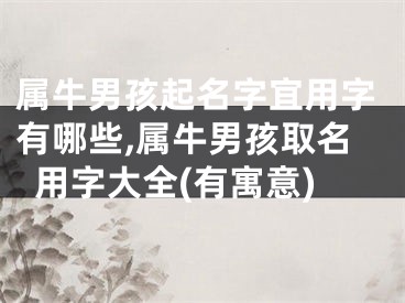 属牛男孩起名字宜用字有哪些,属牛男孩取名用字大全(有寓意)