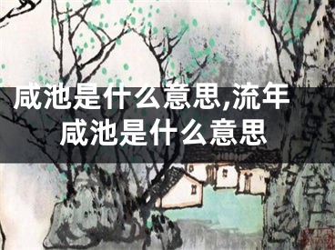 咸池是什么意思,流年咸池是什么意思