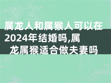属龙人和属猴人可以在2024年结婚吗,属龙属猴适合做夫妻吗