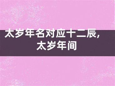 太岁年名对应十二辰,太岁年间