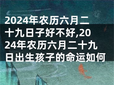 2024年农历六月二十九日子好不好,2024年农历六月二十九日出生孩子的命运如何