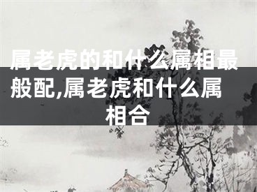 属老虎的和什么属相最般配,属老虎和什么属相合