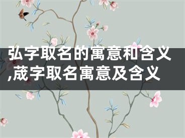 弘字取名的寓意和含义,荿字取名寓意及含义