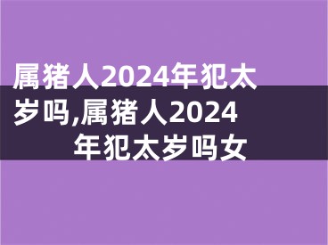 属猪人2024年犯太岁吗,属猪人2024年犯太岁吗女