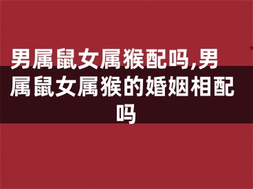 男属鼠女属猴配吗,男属鼠女属猴的婚姻相配吗